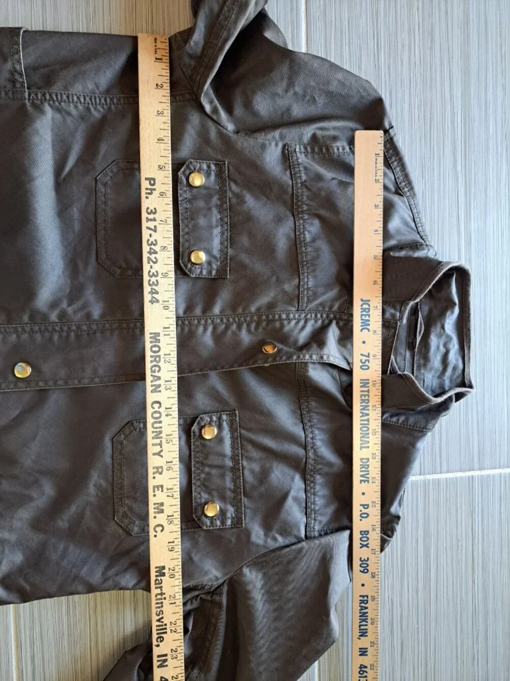 J. Crew Downtown Field Jacket Olive Green Waxed Cotton Utility Women's M Gorpcor